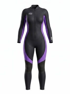 🆕 DIVE & SAIL Adults Long Sleeve One Piece Front Zip Wetsuit M